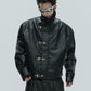 【25s Nov.】Ostrich Leather Aircraft Button Plush Leather Jacket