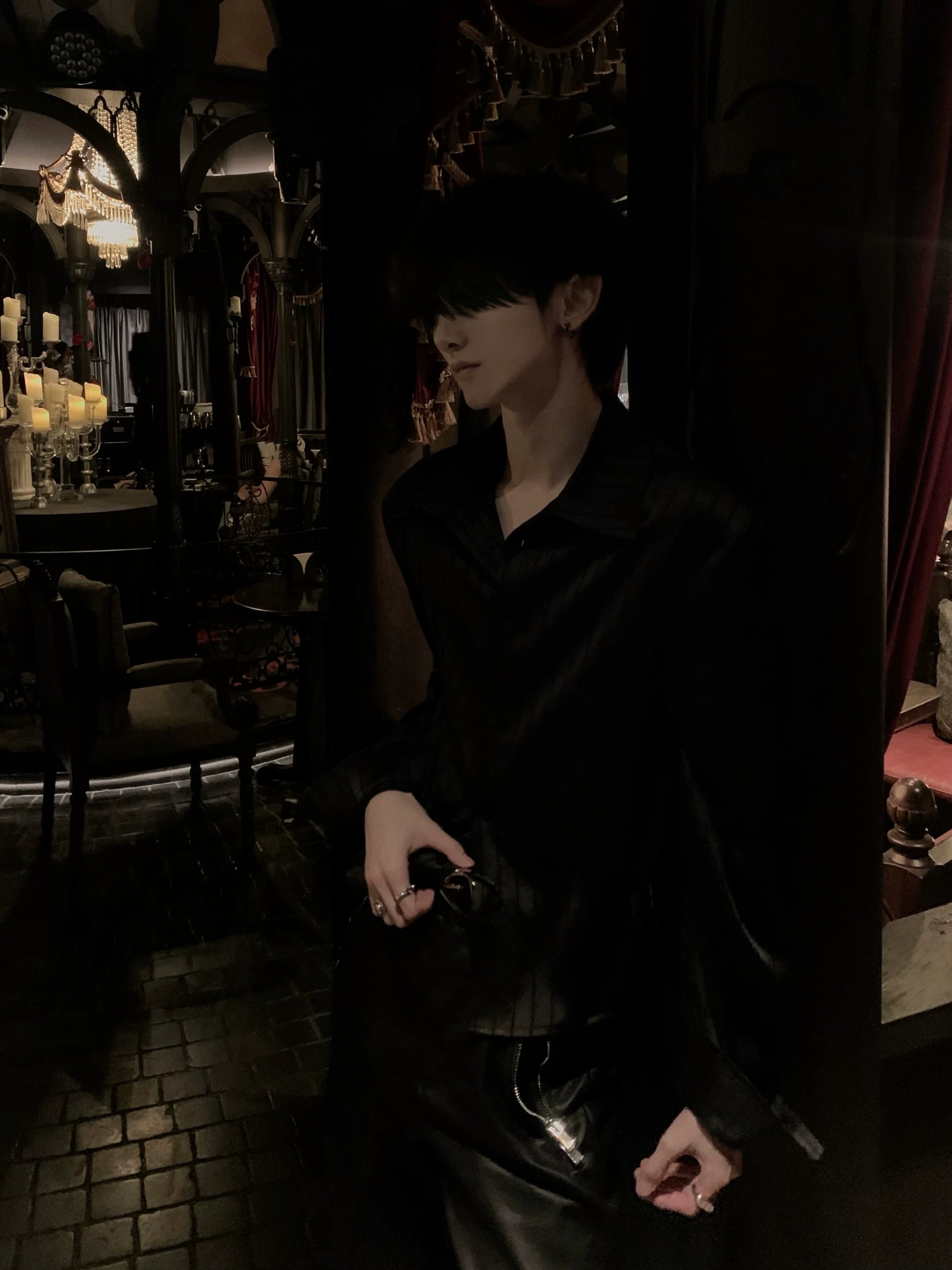 Dark Shimmer Striped Satin Shirt