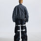 【25s Aug.】Distressed Washed Loose Bomber Jacket