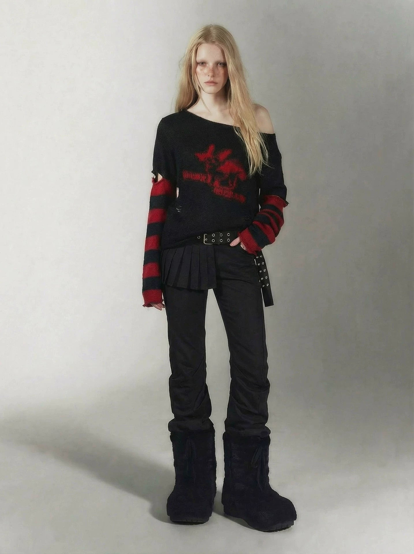 Punk Rock Detachable Sleeve Hot Girl Y2K Sweater