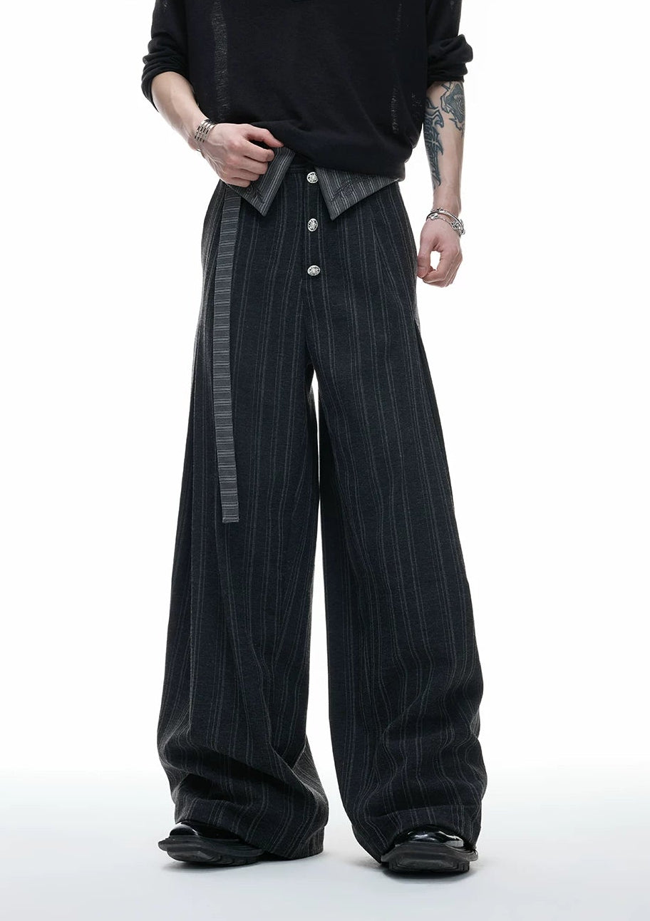 Embroidered Jacquard Wide-Leg Trousers