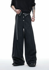 Embroidered Jacquard Wide-Leg Trousers