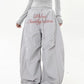 【25s Jul.】Lettering Embroidered Pleated Paratrooper Overalls