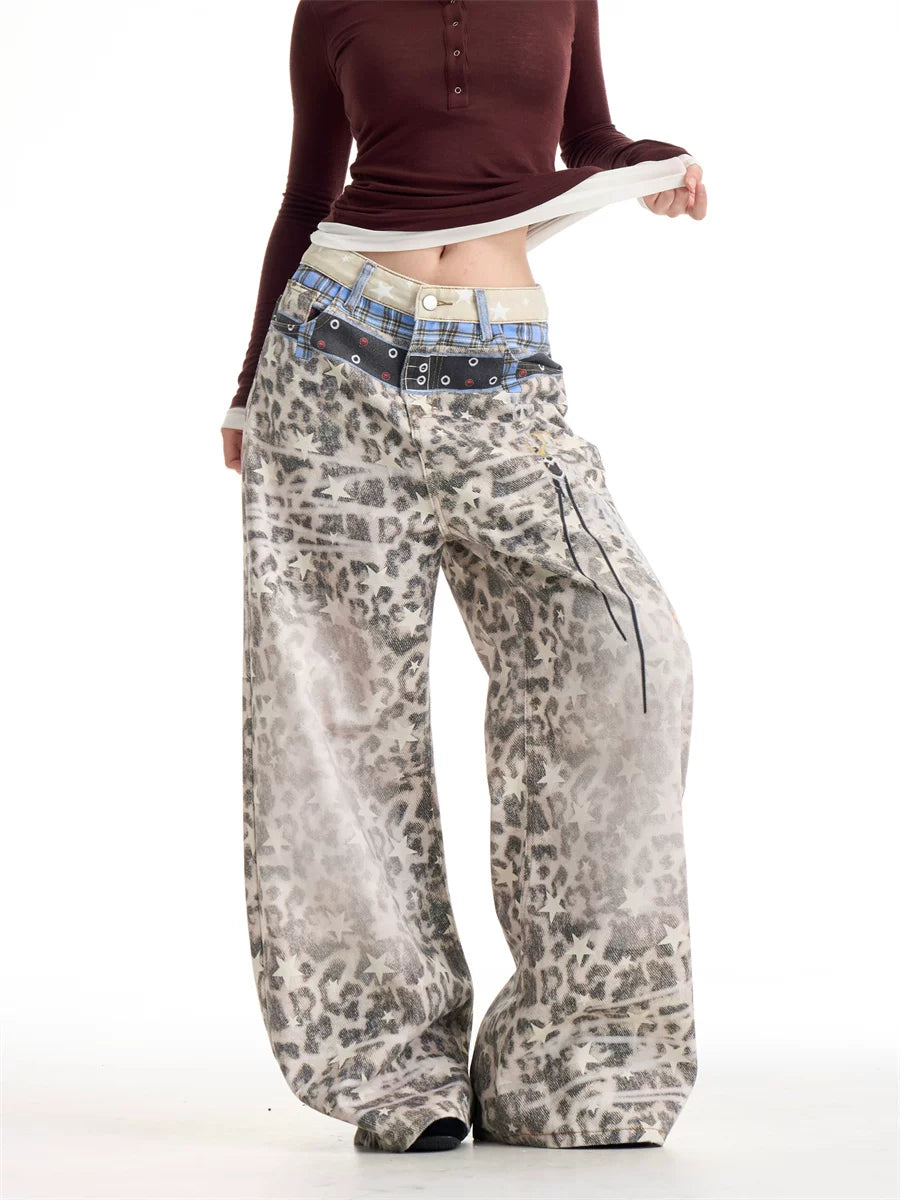 【26s Mar.】Vintage Leopard Wide-Leg Pants