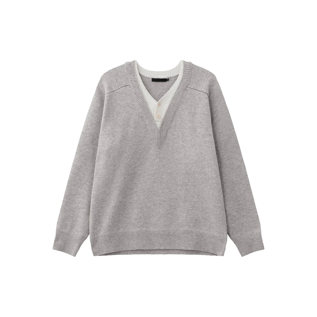【26s Jan.】Clean-Fit Layered V-Neck Lambswool Knit Sweater