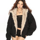 【25s Nov.】Retro Fur Collar Hooded Cotton Coat