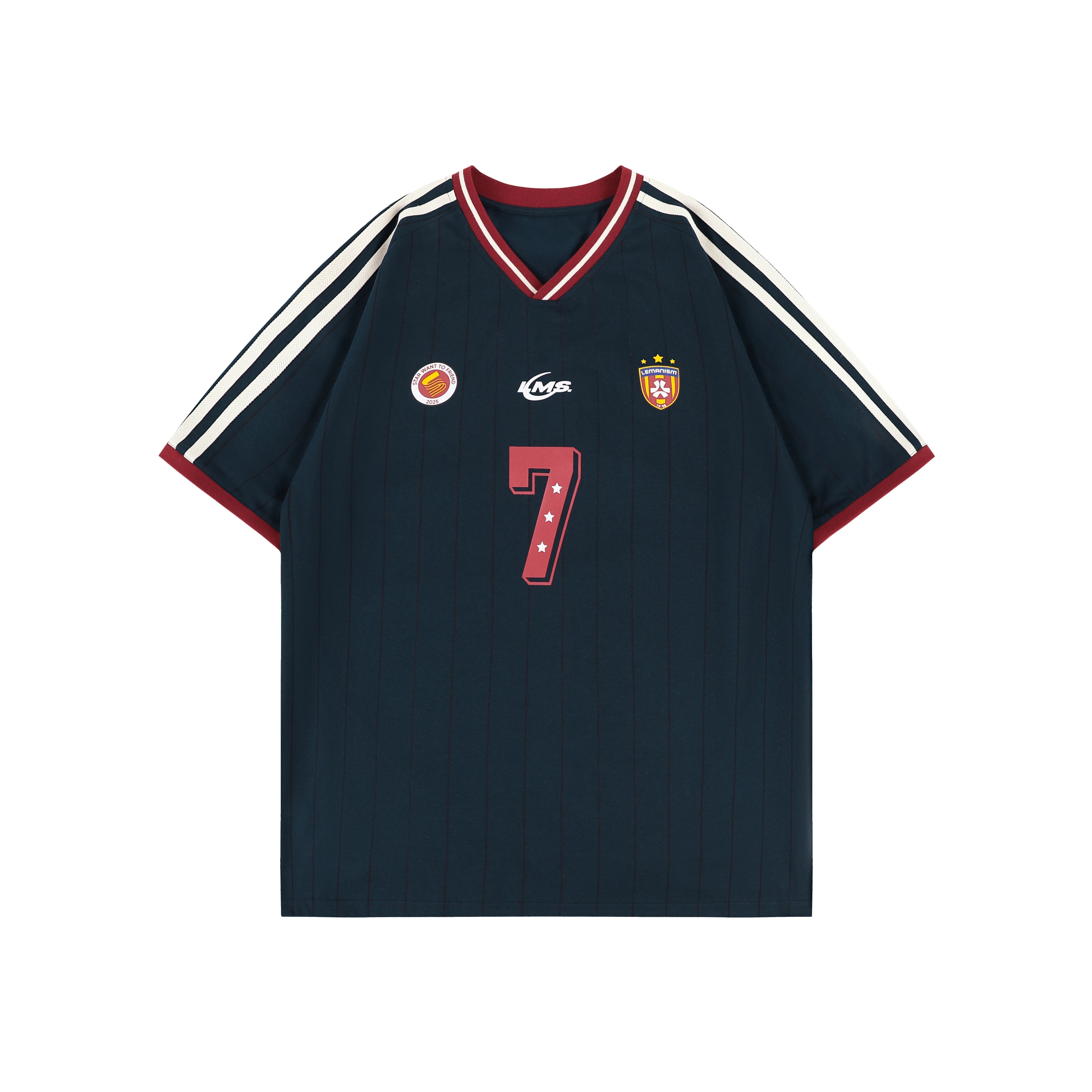 Contrast V-Neck Sports Jersey Tee