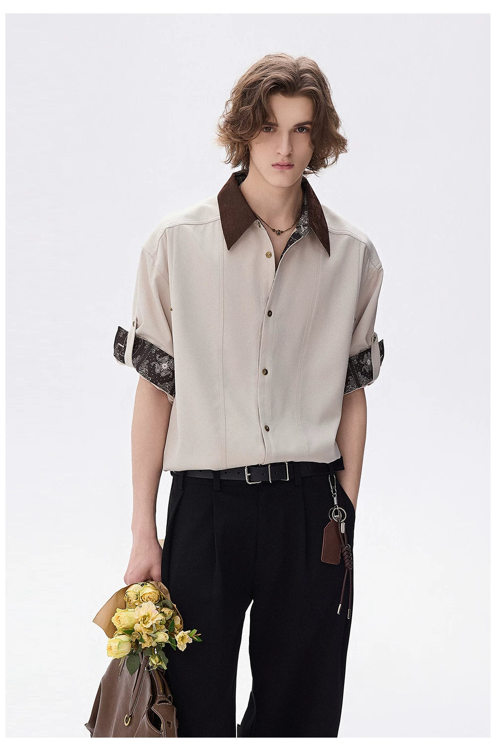 Vintage Contrast Denim Panel Shirt