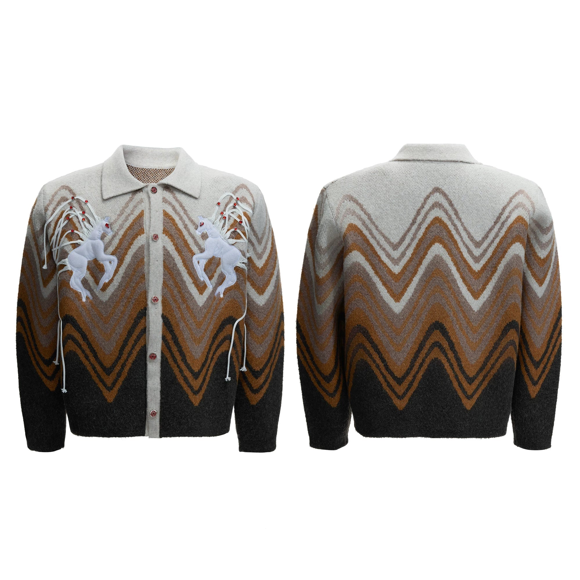 【26s Jan.】Gradient Color-blocked Knit Cardigan