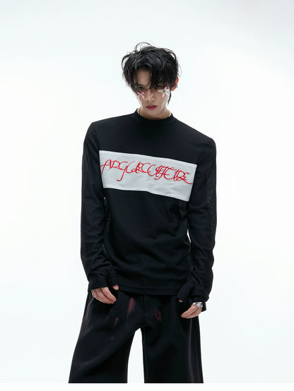 【25s Aug.】Mesh Elastic Slim Fit Embroidered Bottoming Shirt