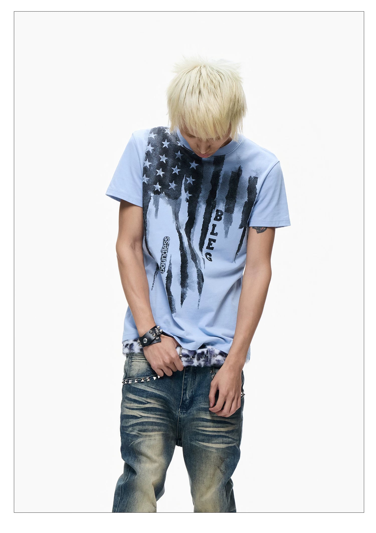 Washed Graffiti Cropped Tee