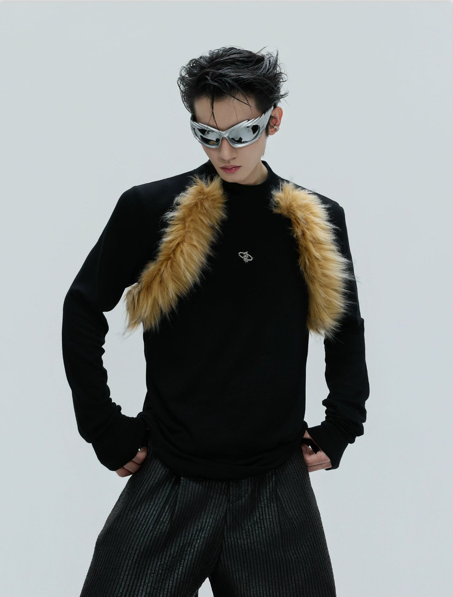 【25s Nov.】Retro High-neck Fur Slim Bottoming Shirt
