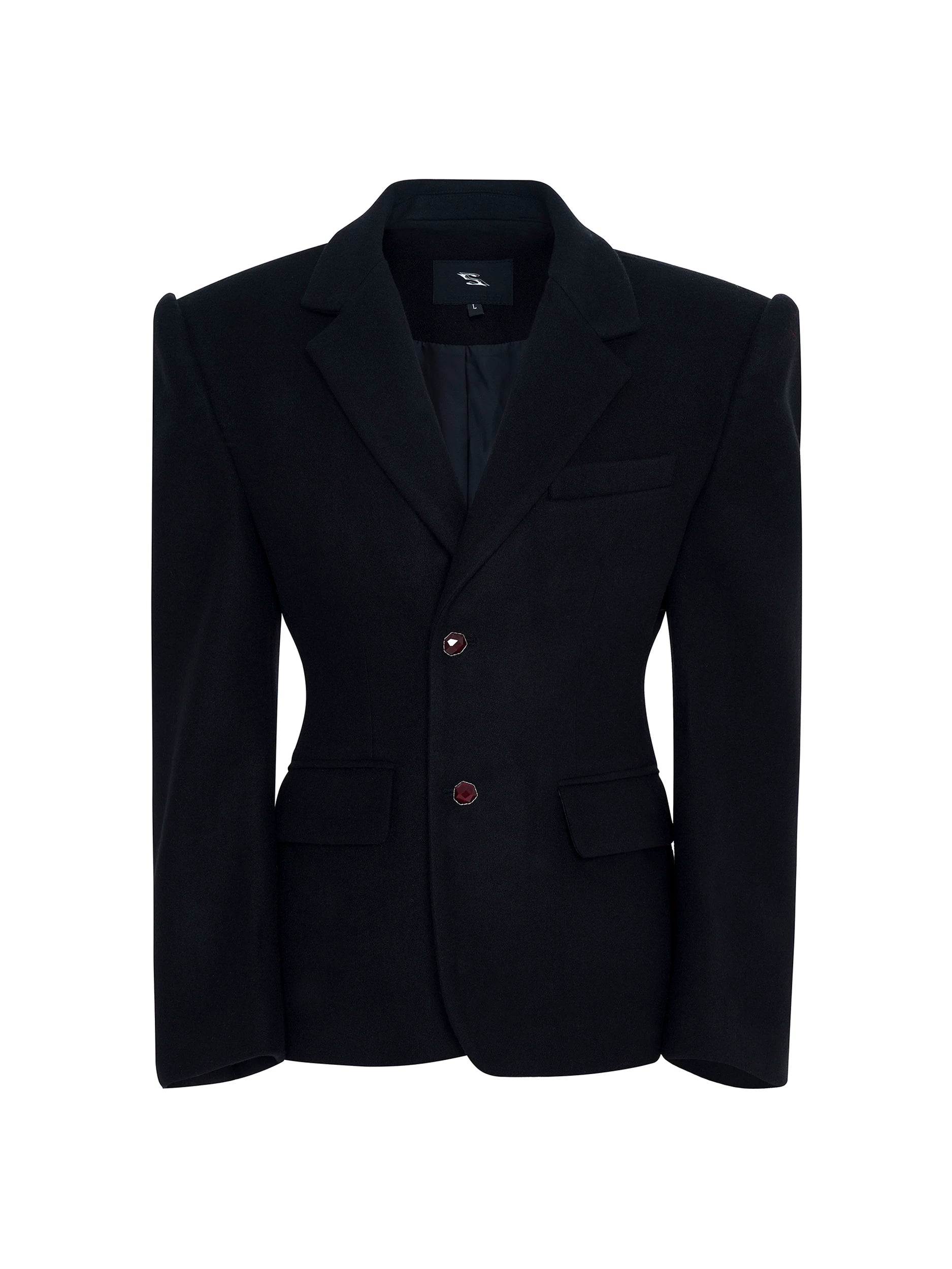 Wool Shoulder-puff Wool Suit Jacket