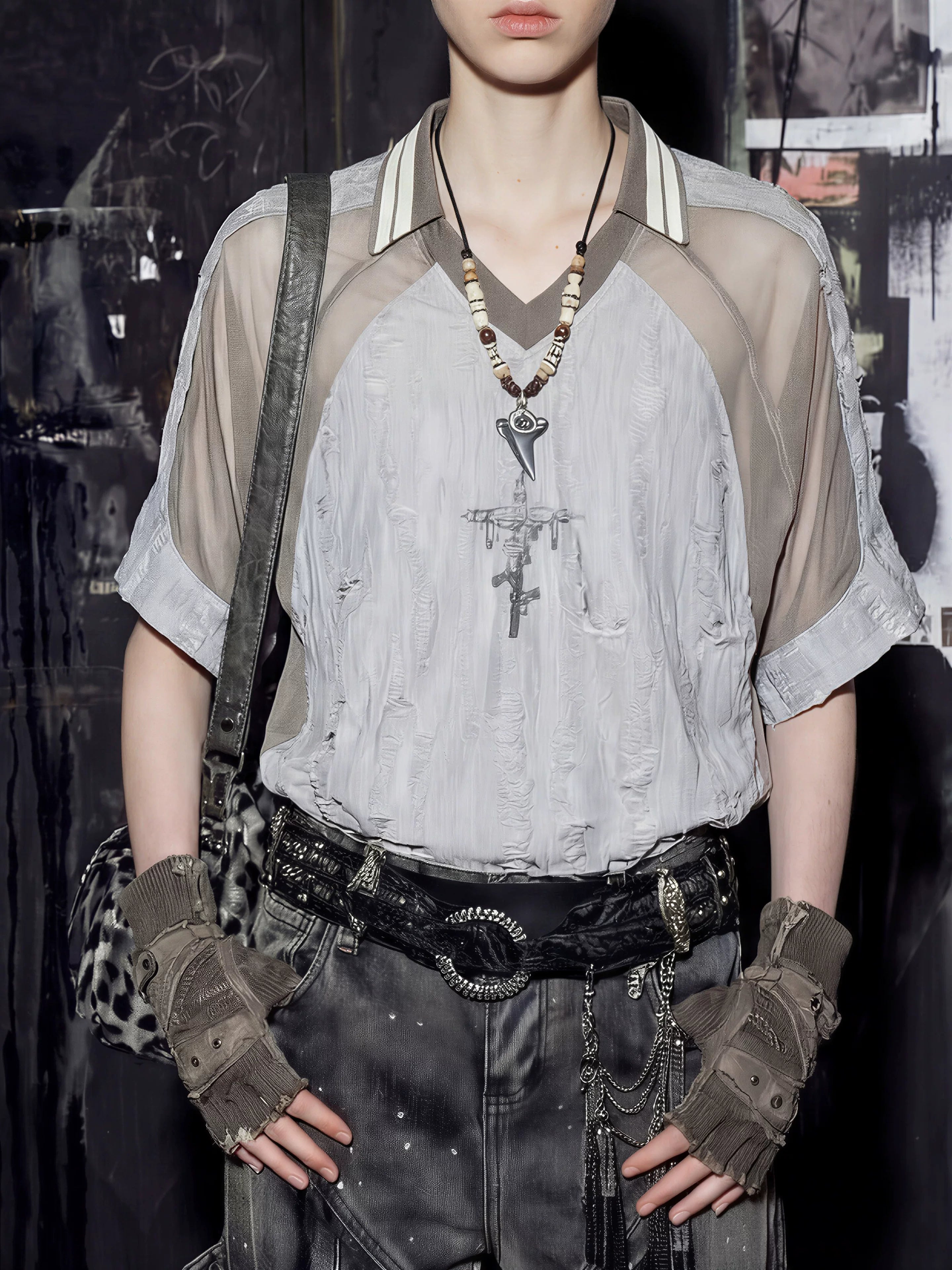 Deconstructed Patchwork Distressed Jersey Tee