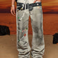 【25s Jul.】3D Printed Trendy Straight-Cut Denim Jeans