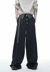 Embroidered Jacquard Wide-Leg Trousers