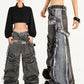 【25s Oct.】Punk Heavy-duty Raw-edge Washed Distressed Jeans