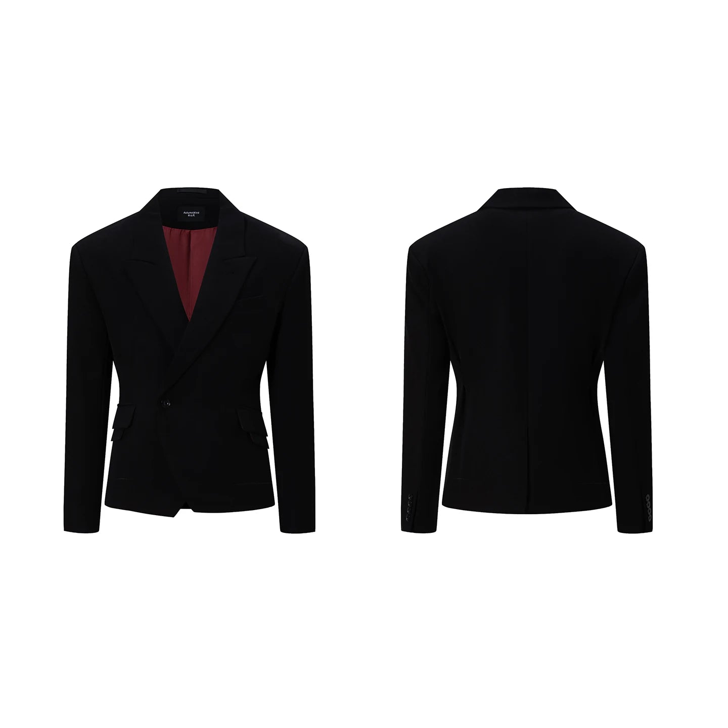 Red Lining Cinched Black Blazer