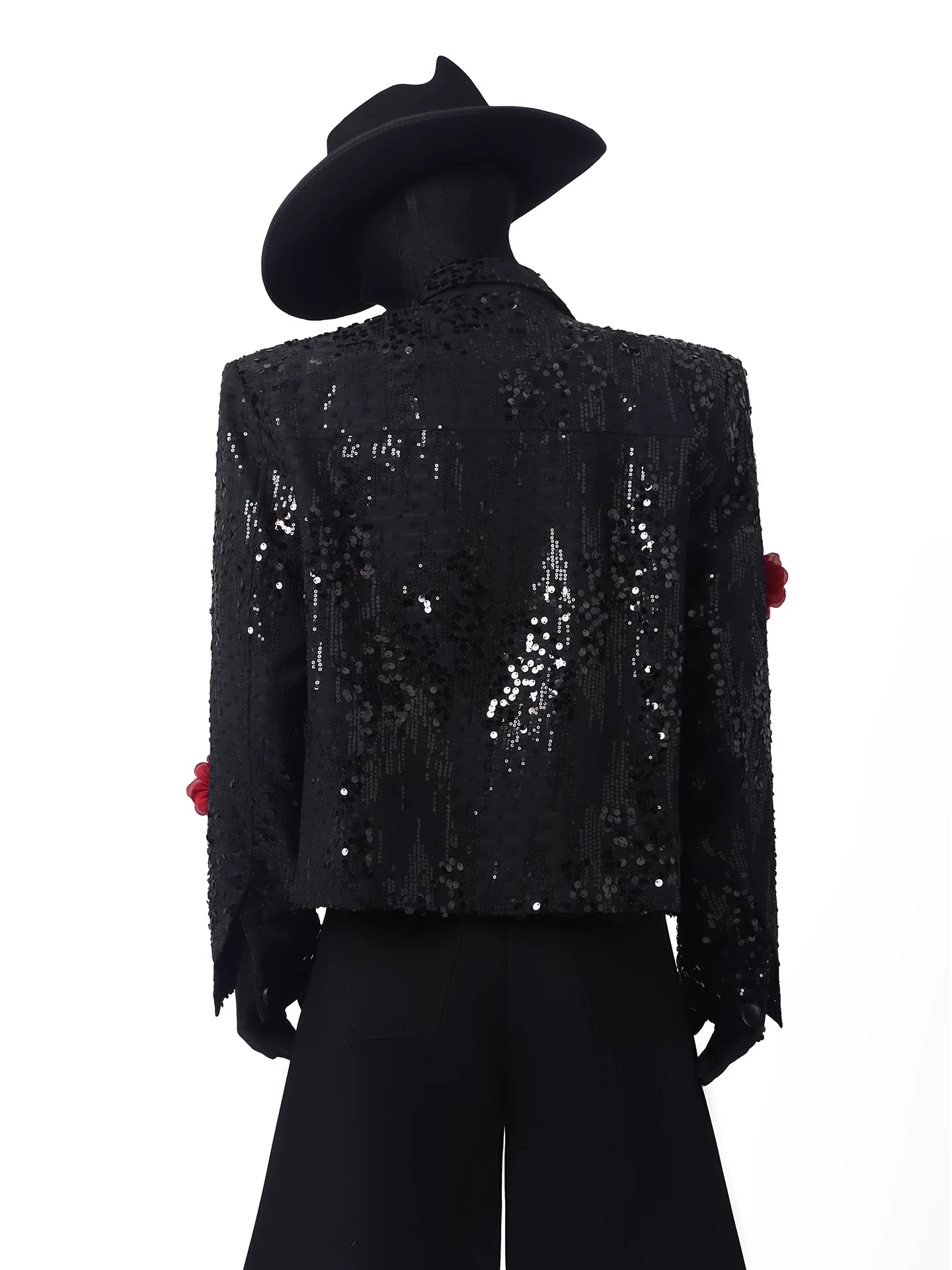 【26s Apr.】Sequin Floral Embellished Cropped Jacket