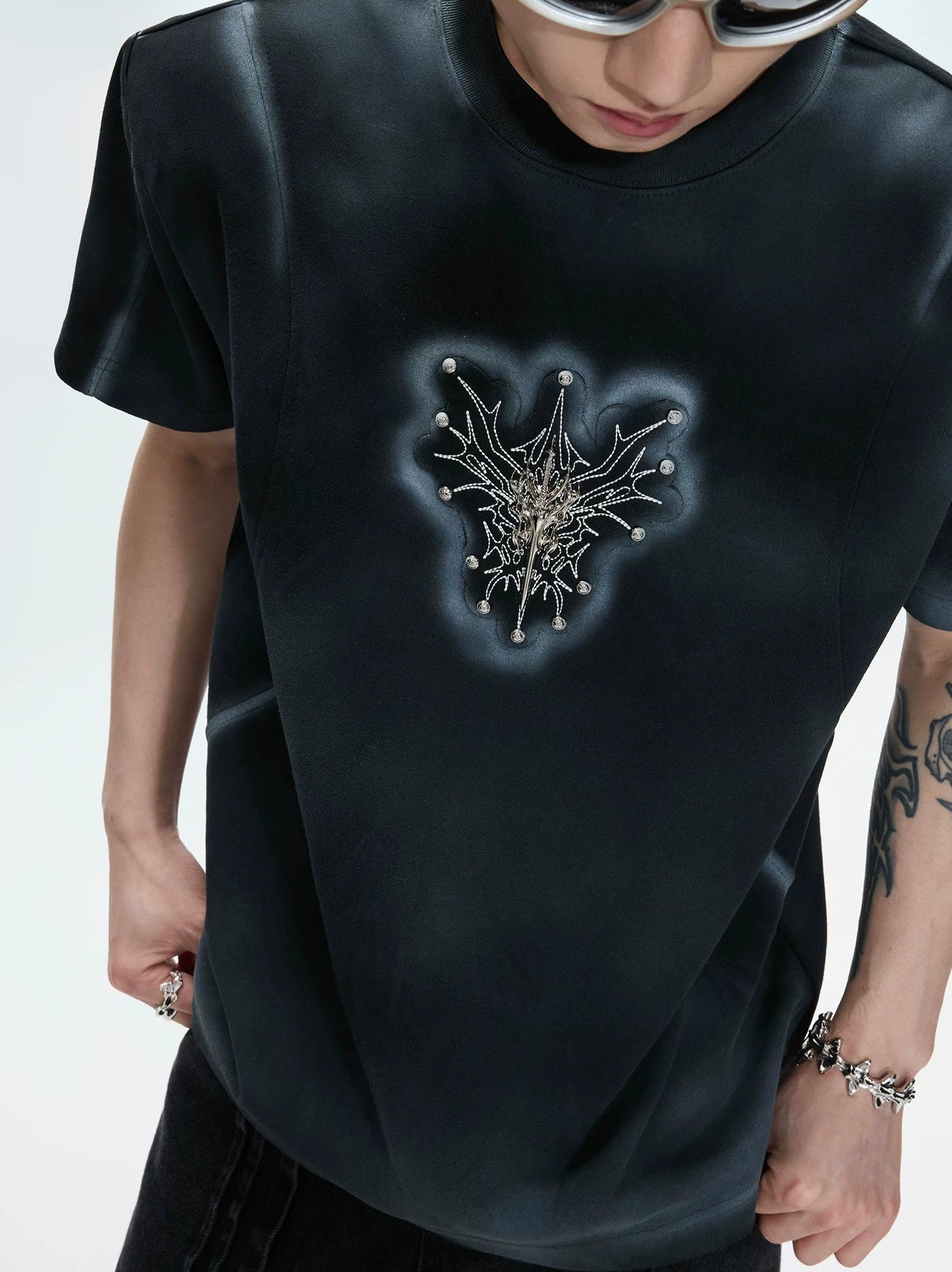 Hand-Painted Gradient Shoulder Tee