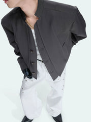 Deconstructed Layered Cropped Blazer