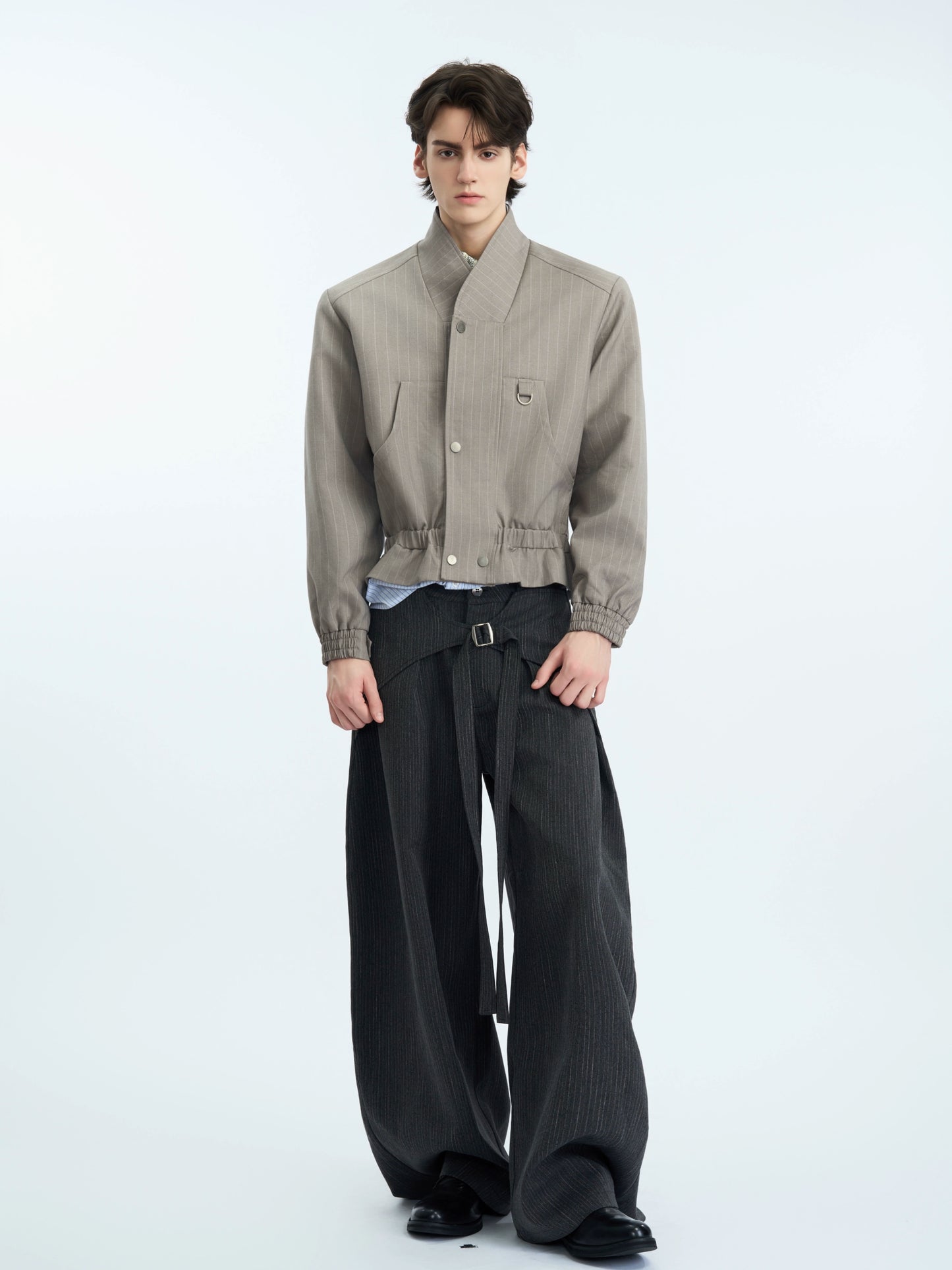 【25s Nov.】Stand-up Collar Zip-up Button Jacket