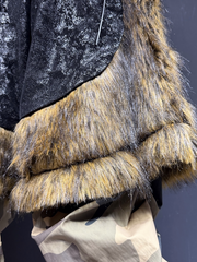 Heavyweight Plush Patchwork Relaxed Wide-Leg Pants