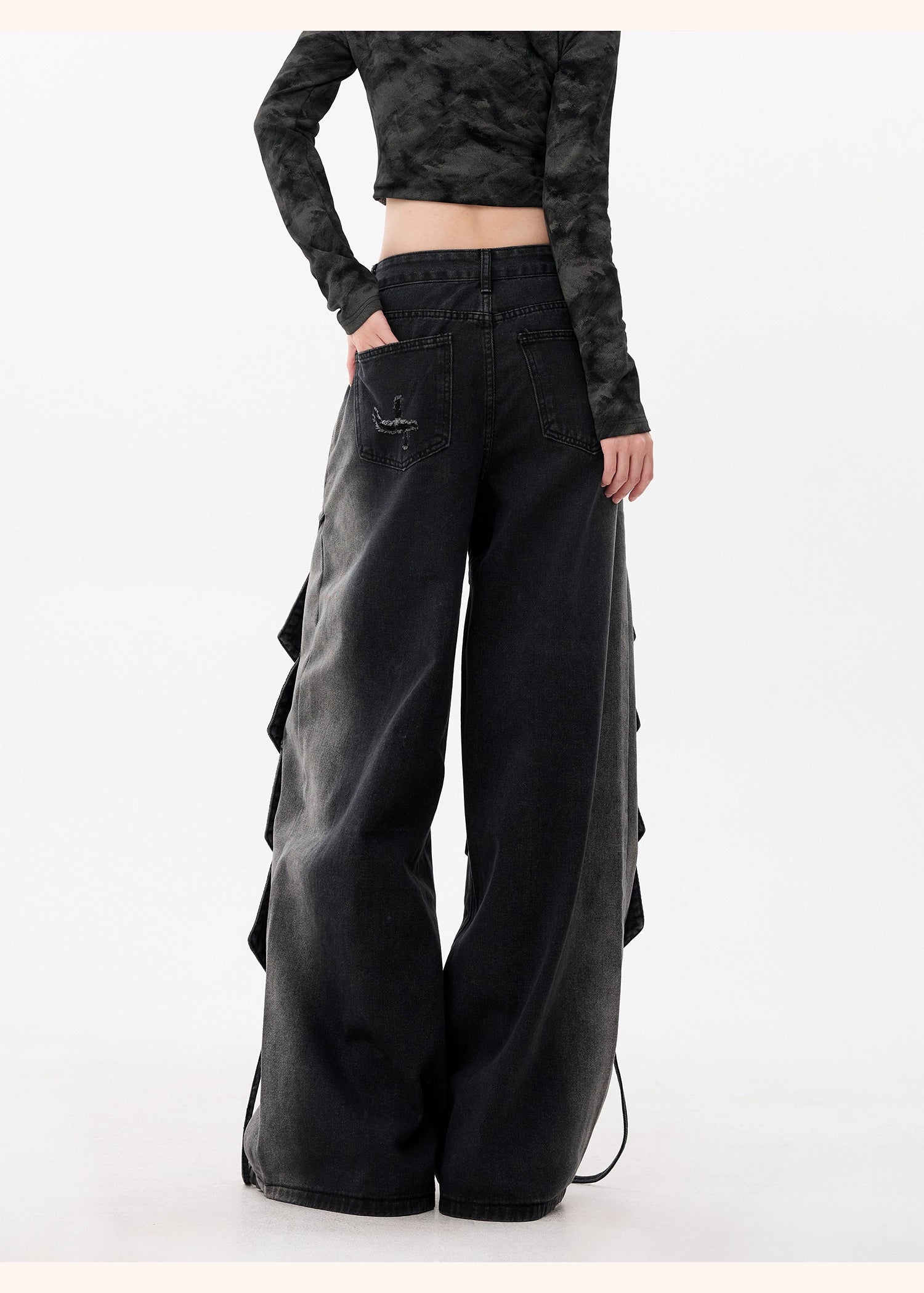 【25s Dec.】Distressed Patchwork Punk Wasteland Style Jeans