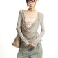 【25s Sep.】Draped Sheer Lightweight Fitted T-Shirt
