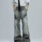 【25s Oct.】Wasteland-style Soft Denim Top/Deconstructed Zippered Flared Pants