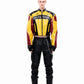 Contrast Embroidered Stand-up Collar Cropped Leather Jacket
