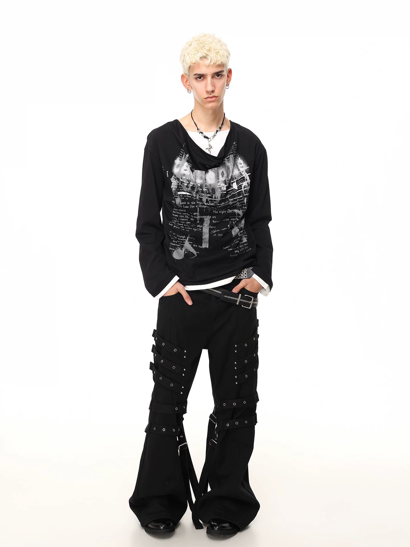 Music Note Layered Long Sleeve Tee
