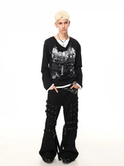 Music Note Layered Long Sleeve Tee