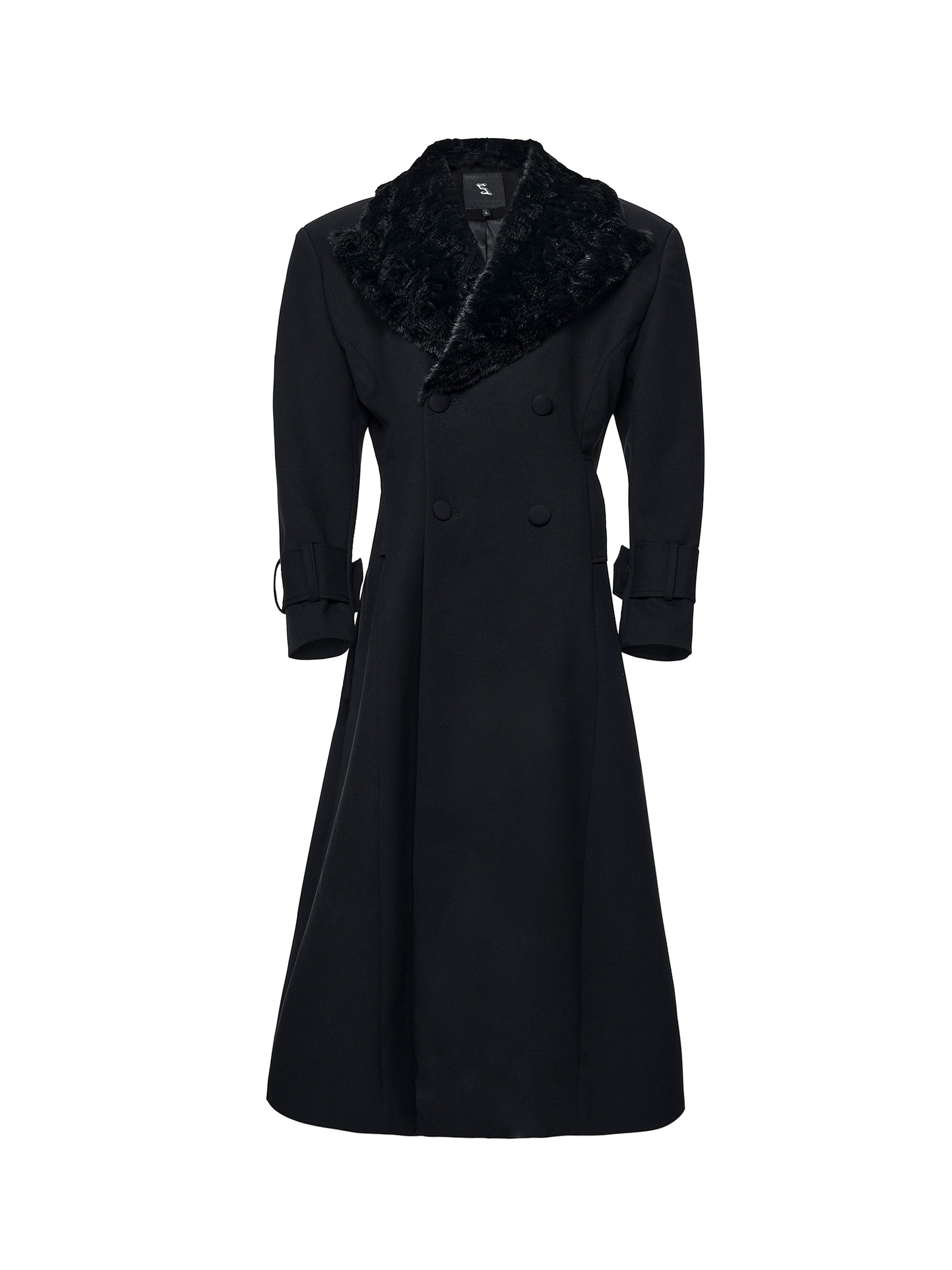 【25s Nov.】Elegant Long Trench Coat with Fur Collar