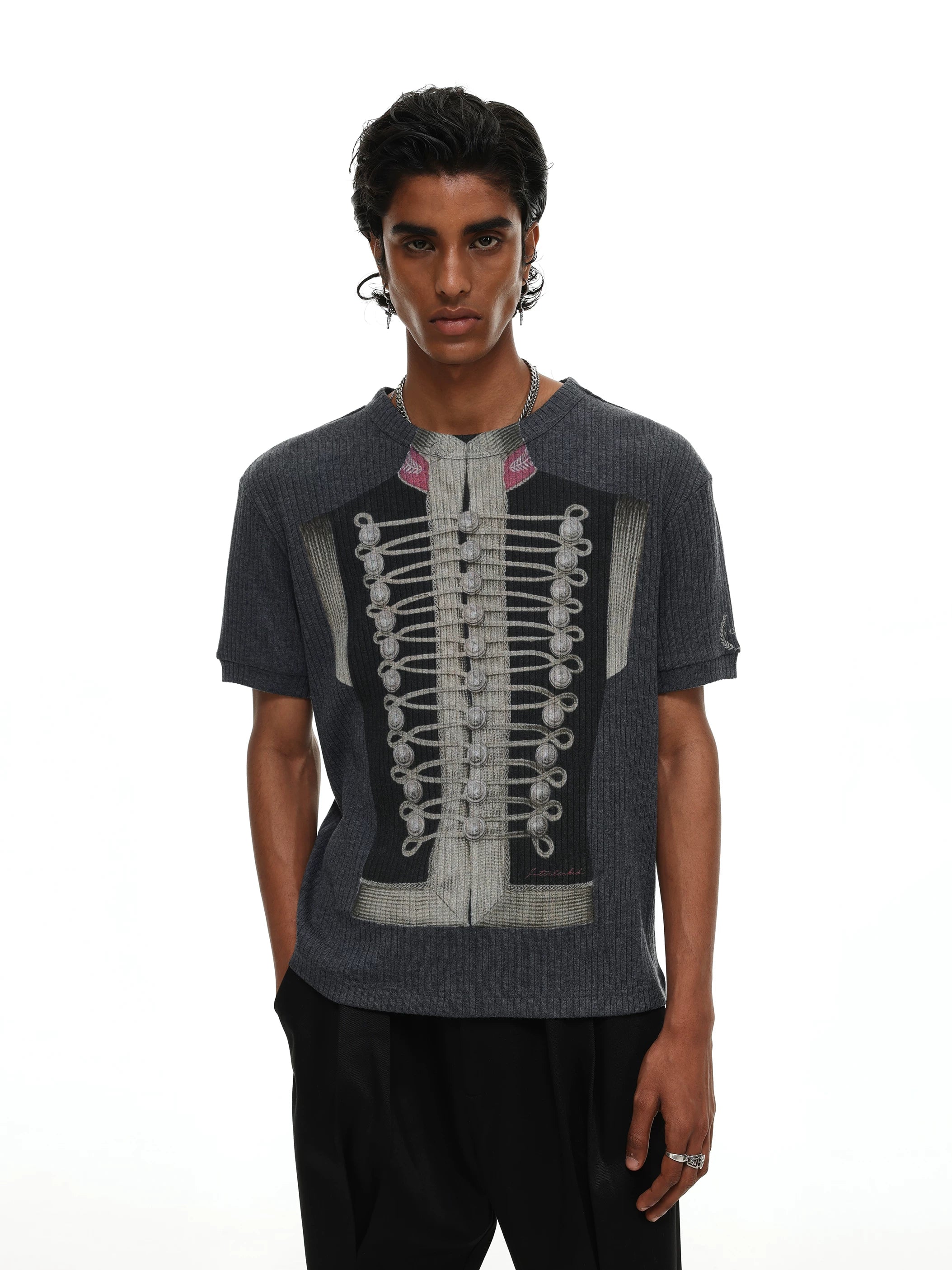 【26s May】Napoleonic Court Printed Cropped Slim Tee