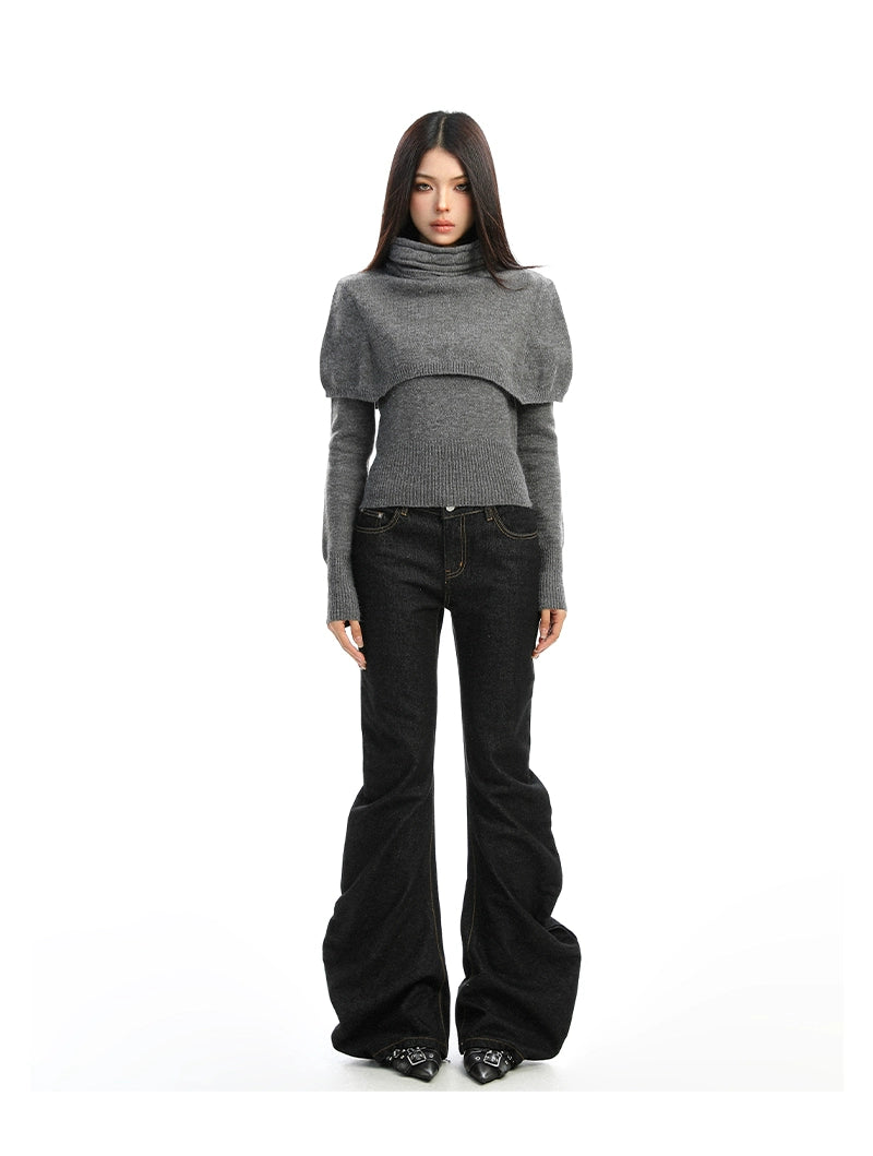 【25s Dec.】Detachable Cape Shawl Sweater