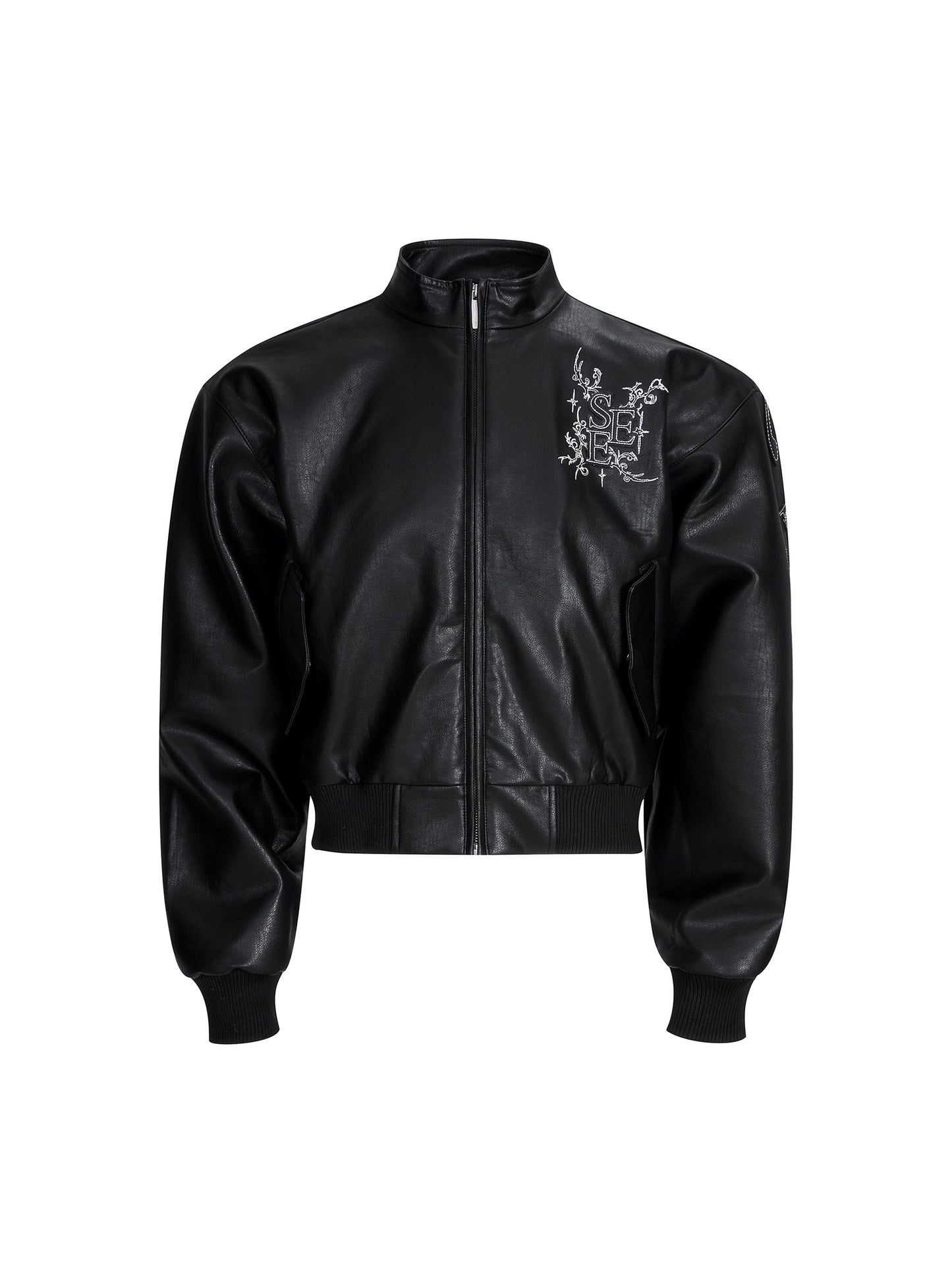 【25s Sep.】Handmade Embroidered Moto PU Leather Jacket