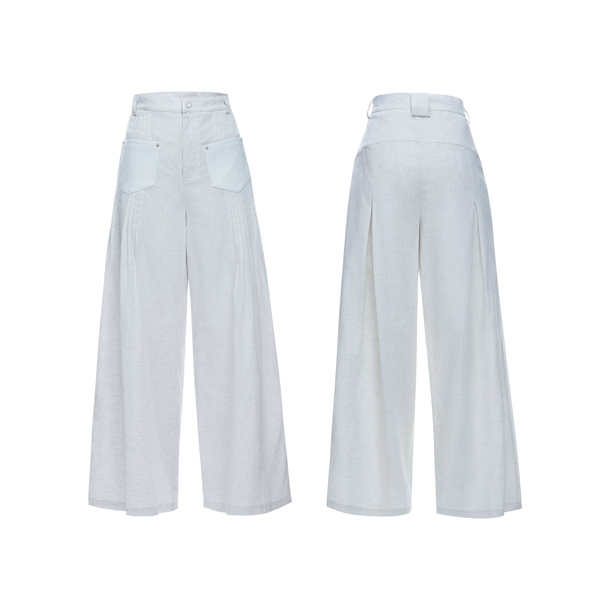 Embroidered Pleated Relaxed Shirt / Pants