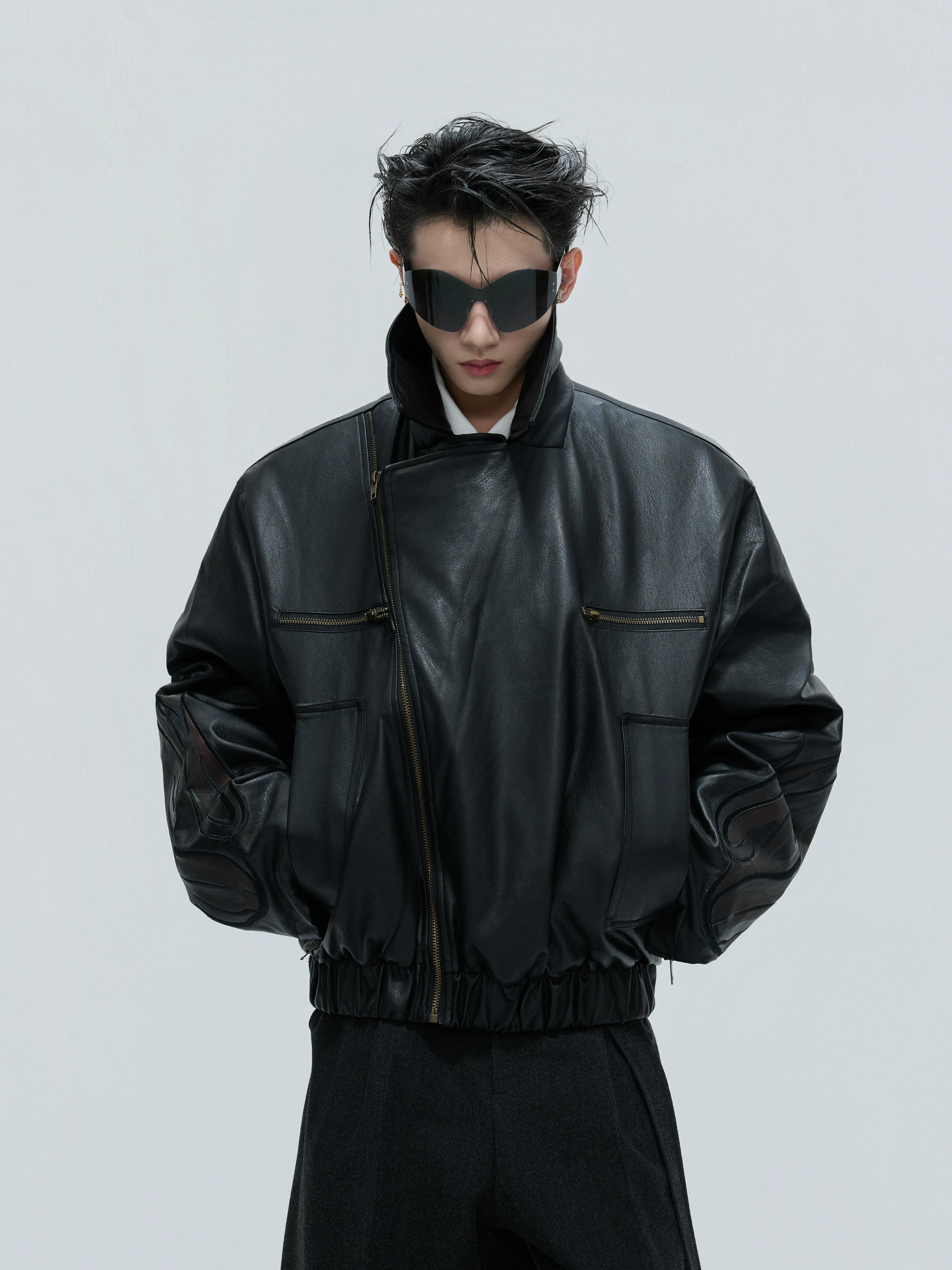 【25s Nov.】Distressed Embossed Detachable Fur Collar Thickened Cotton Coat