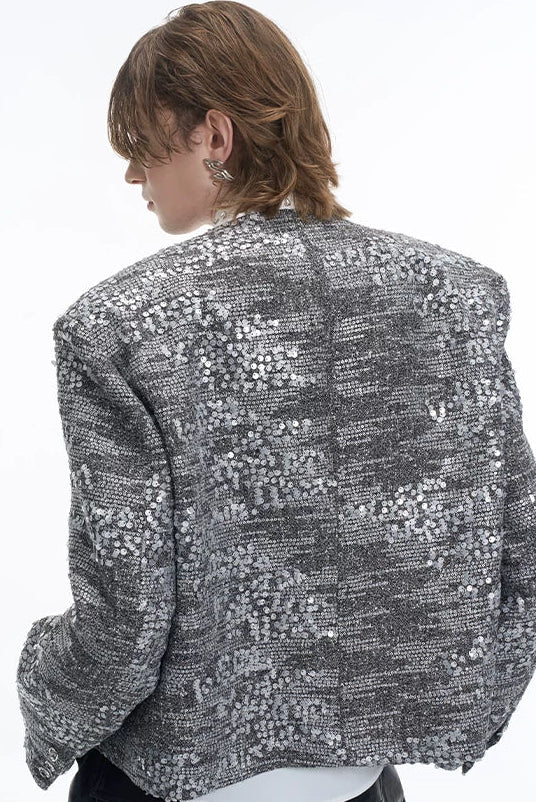 【26s Jan.】Luxury Sequin Tweed Cropped Jacket