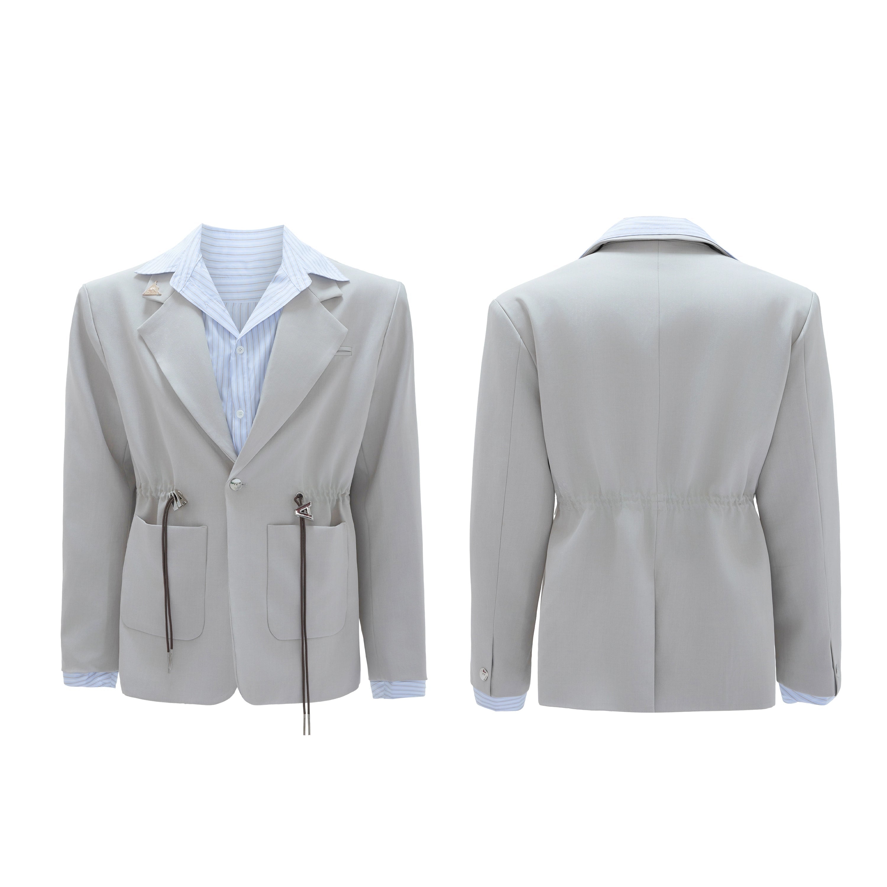 【25s Nov.】Drawstring Waist Padded Shoulder Suit/ Trousers