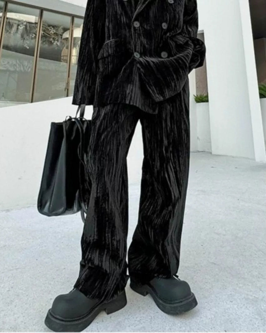 【26s Jan.】Retro Velvet Double-Breasted Suit Set