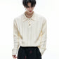 【25s Aug.】Pearl-Embellished Knit Polo Shirt