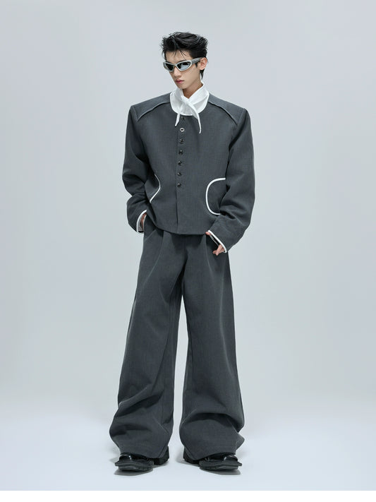【25s Oct.】Contrast Color Elegant Chanel Style Jacket/Scimitar Pants