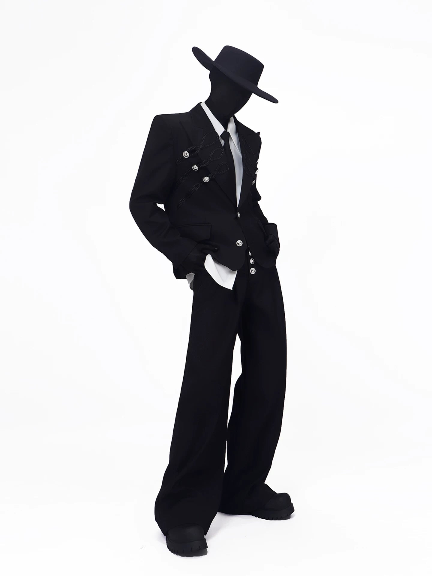 Napoleon Braided Jacket + Wide-Leg Trousers