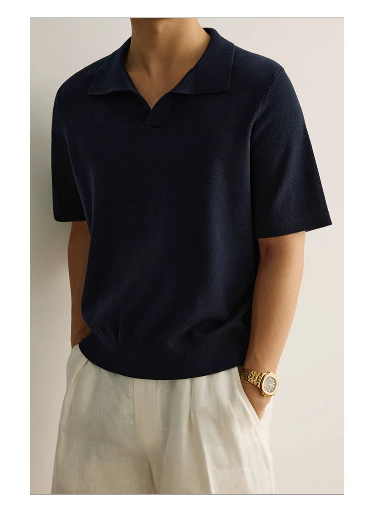 Ice Silk Knit Polo Shirt