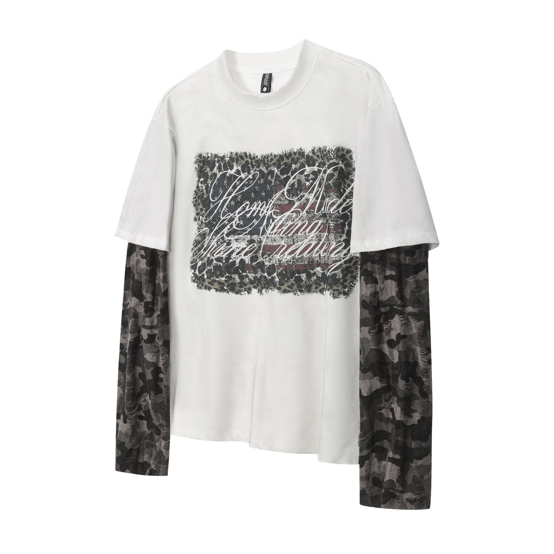 Layered Distressed Washed Long Sleeve Tee