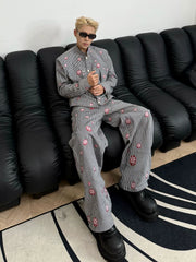 【25s Sep.】Striped Embroidery Short Jacket