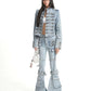 【25s Sep.】Vintage Structured Shoulder Slim Blue Denim Jacket