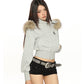 【25s Nov.】Detachable Fur Collar Hooded Short Jacket